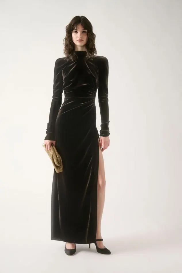 Luisa Spagnoli Formal Dresses Giunone 8211 Elegant Dress 8211 Fashion Show Brown 8211 Women Luisa Spagnoli Formal Dresses Giunone 8211 Elegant Dress 8211 Fashion Show Brown 8211 Women