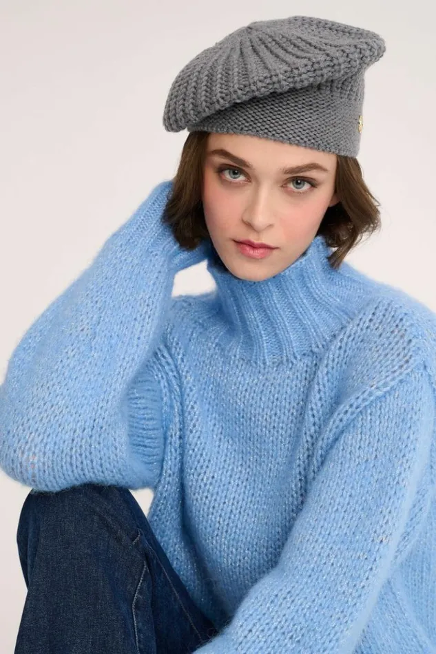 Luisa Spagnoli Hats And Gloves Matteo 8211 Wool Beret Grey Melange 8211 Women Luisa Spagnoli Hats And Gloves Matteo 8211 Wool Beret Grey Melange 8211 Women