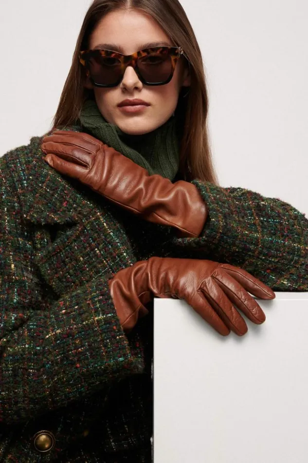 Luisa Spagnoli Hats And Gloves Ubaldo 8211 Leather Gloves Camel 8211 Women