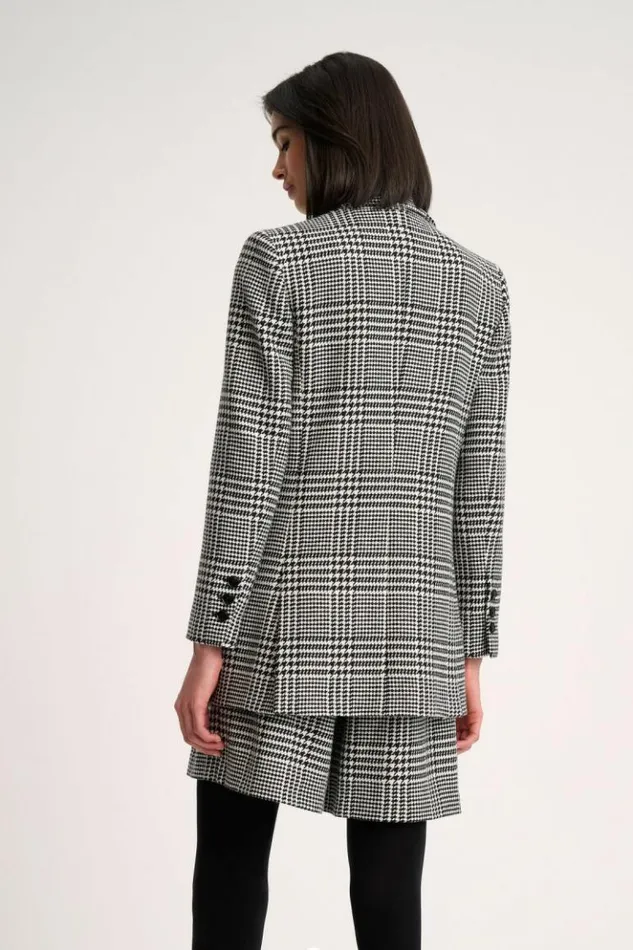 Luisa Spagnoli Jackets and Blazers Stazione 8211 Glen Plaid Jacket Blackcream 8211 Women Luisa Spagnoli Jackets and Blazers Stazione 8211 Glen Plaid Jacket Blackcream 8211 Women