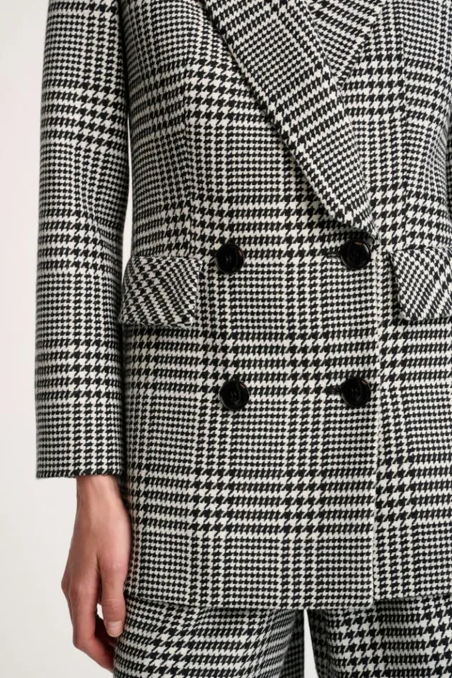 Luisa Spagnoli Jackets and Blazers Stazione 8211 Glen Plaid Jacket Blackcream 8211 Women Luisa Spagnoli Jackets and Blazers Stazione 8211 Glen Plaid Jacket Blackcream 8211 Women