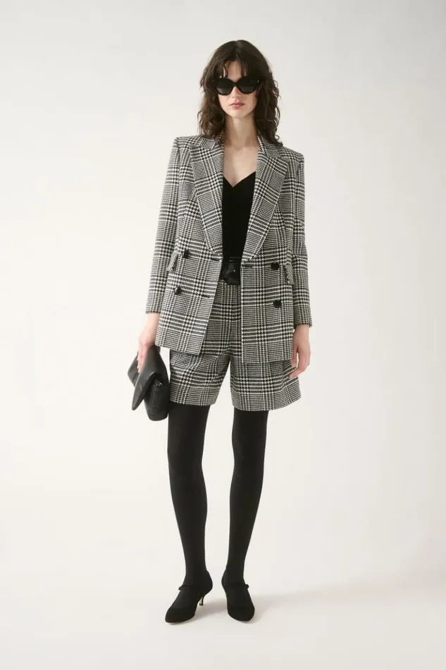 Luisa Spagnoli Jackets and Blazers Stazione 8211 Glen Plaid Jacket Blackcream 8211 Women Luisa Spagnoli Jackets and Blazers Stazione 8211 Glen Plaid Jacket Blackcream 8211 Women