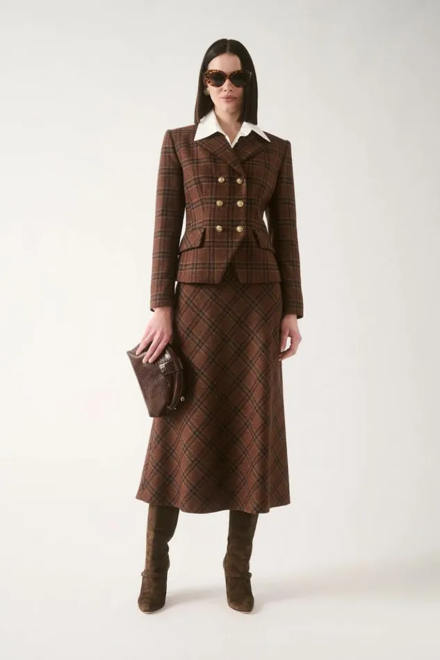 Luisa Spagnoli Jackets and Blazers Suoneria 8211 Tartan Jacket Rust 8211 Women Luisa Spagnoli Jackets and Blazers Suoneria 8211 Tartan Jacket Rust 8211 Women