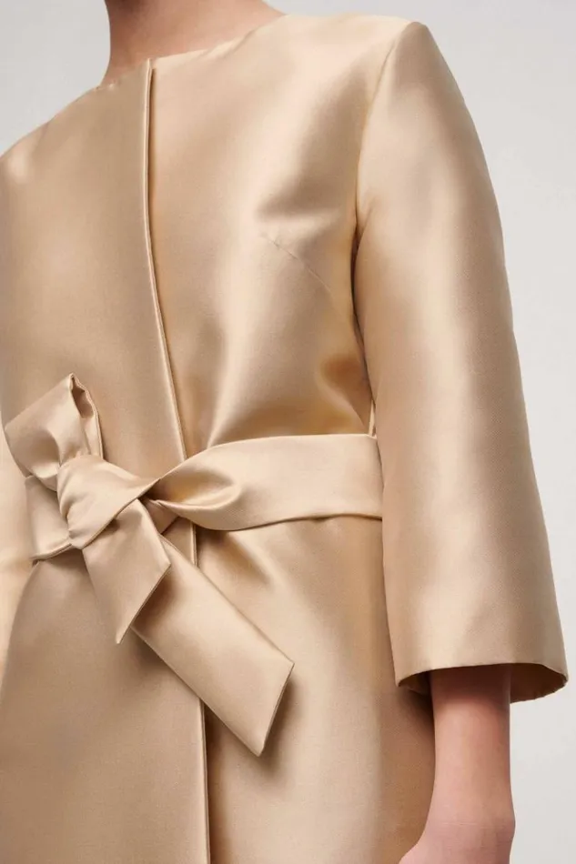 Luisa Spagnoli Jackets and Blazers Vadis 8211 SilkBlend Duster Coat Beige 8211 Women Luisa Spagnoli Jackets and Blazers Vadis 8211 SilkBlend Duster Coat Beige 8211 Women