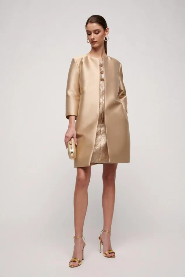 Luisa Spagnoli Jackets and Blazers Vadis 8211 SilkBlend Duster Coat Beige 8211 Women Luisa Spagnoli Jackets and Blazers Vadis 8211 SilkBlend Duster Coat Beige 8211 Women