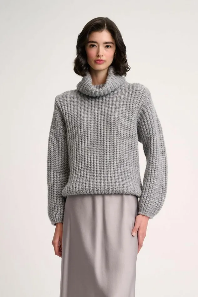 Luisa Spagnoli Knitwear Condizione 8211 Turtleneck Pullover Grey Melange 8211 Women Luisa Spagnoli Knitwear Condizione 8211 Turtleneck Pullover Grey Melange 8211 Women