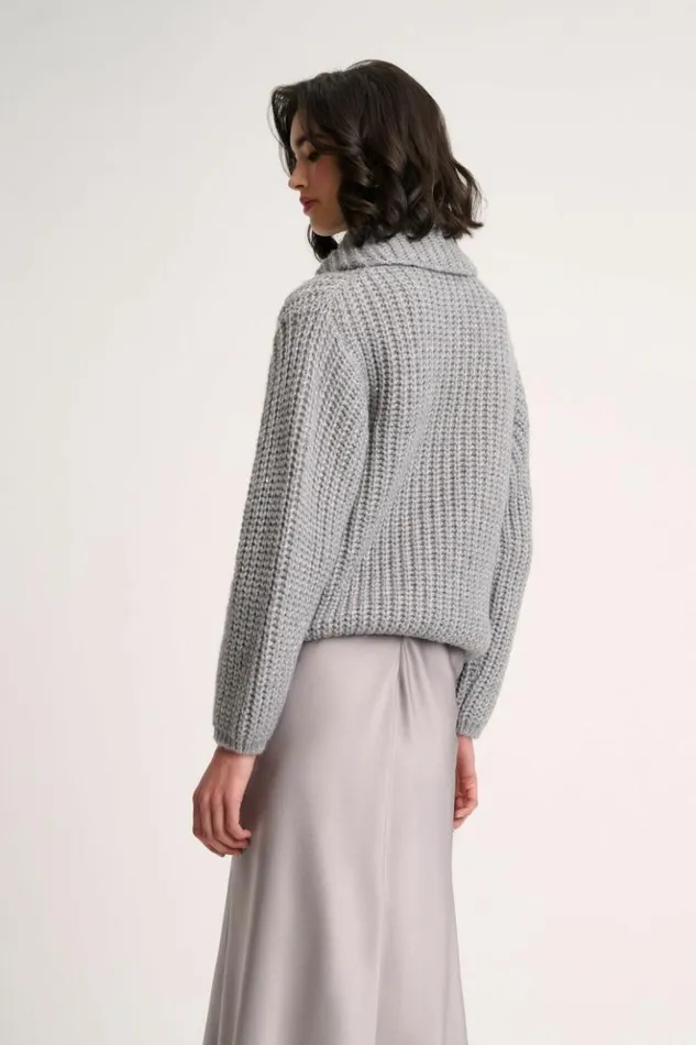 Luisa Spagnoli Knitwear Condizione 8211 Turtleneck Pullover Grey Melange 8211 Women Luisa Spagnoli Knitwear Condizione 8211 Turtleneck Pullover Grey Melange 8211 Women
