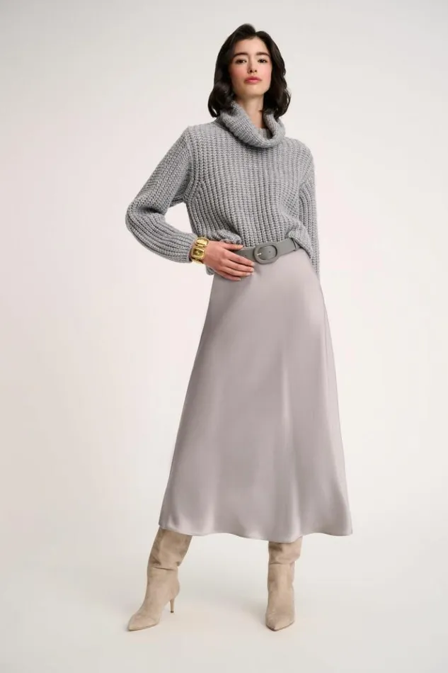 Luisa Spagnoli Knitwear Condizione 8211 Turtleneck Pullover Grey Melange 8211 Women Luisa Spagnoli Knitwear Condizione 8211 Turtleneck Pullover Grey Melange 8211 Women