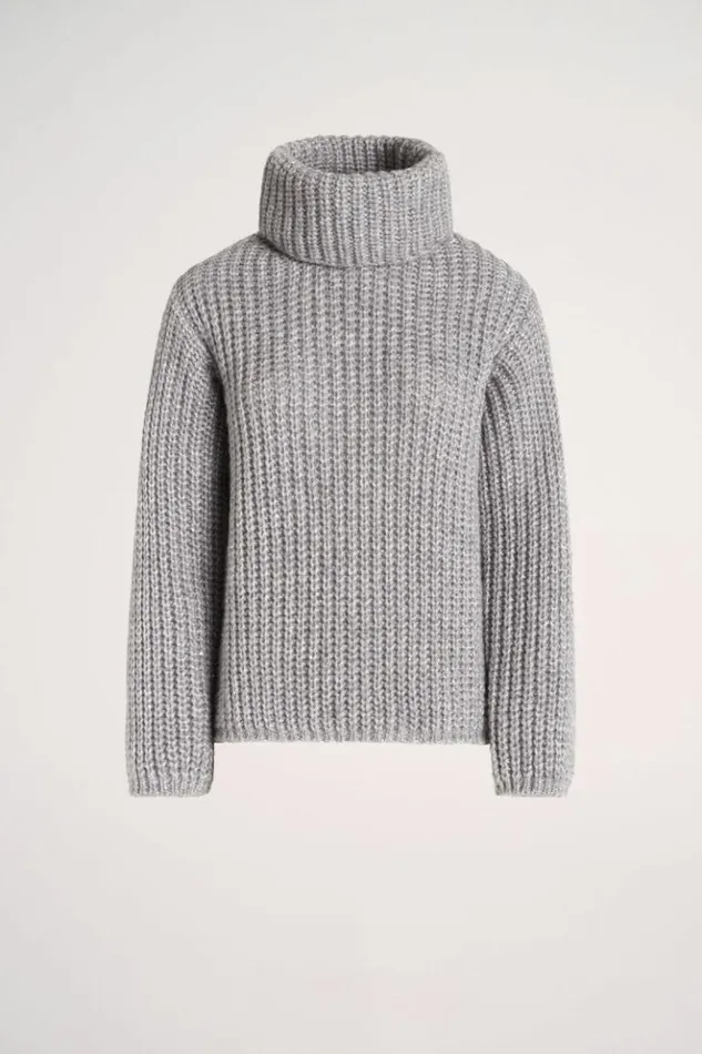 Luisa Spagnoli Knitwear Condizione 8211 Turtleneck Pullover Grey Melange 8211 Women Luisa Spagnoli Knitwear Condizione 8211 Turtleneck Pullover Grey Melange 8211 Women