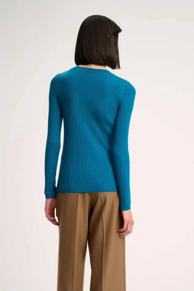 Luisa Spagnoli Knitwear Maggi 8211 RibKnit Pullover Peacock 8211 Women Luisa Spagnoli Knitwear Maggi 8211 RibKnit Pullover Peacock 8211 Women