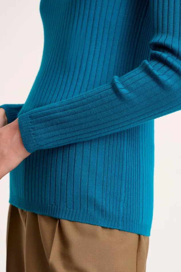Luisa Spagnoli Knitwear Maggi 8211 RibKnit Pullover Peacock 8211 Women Luisa Spagnoli Knitwear Maggi 8211 RibKnit Pullover Peacock 8211 Women