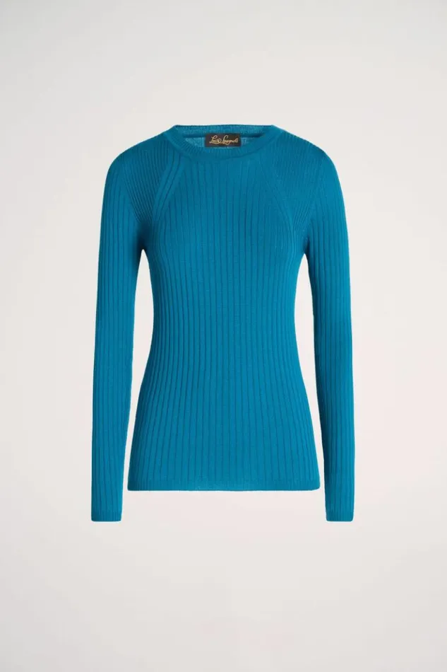 Luisa Spagnoli Knitwear Maggi 8211 RibKnit Pullover Peacock 8211 Women Luisa Spagnoli Knitwear Maggi 8211 RibKnit Pullover Peacock 8211 Women