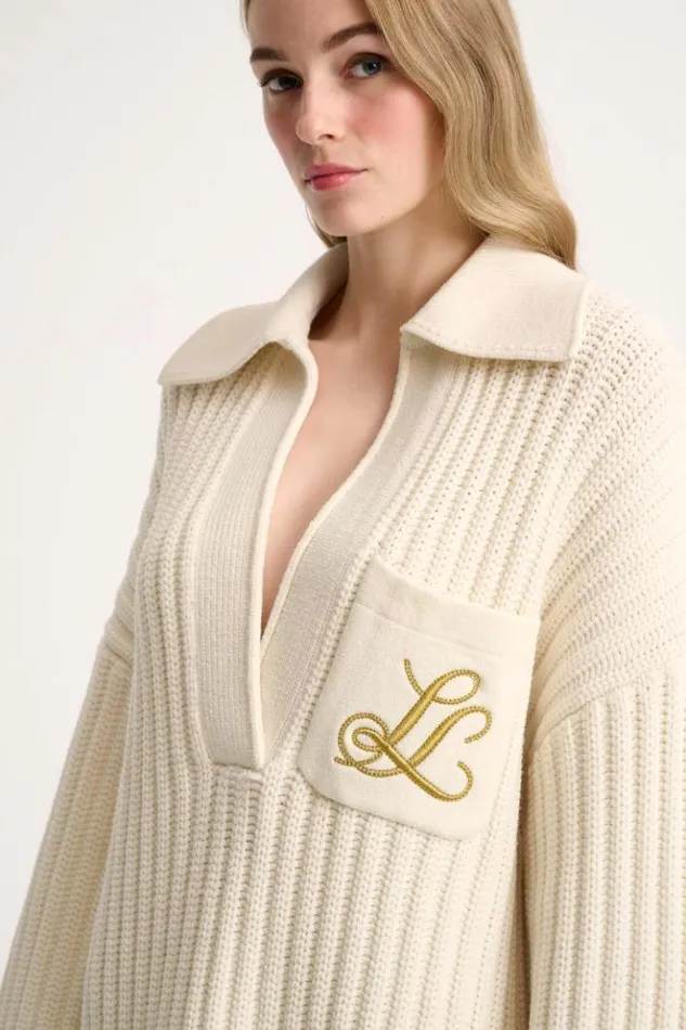 Luisa Spagnoli Knitwear Maniacale 8211 Embroidered Pullover 8211 Fashion Show Cream 8211 Women Luisa Spagnoli Knitwear Maniacale 8211 Embroidered Pullover 8211 Fashion Show Cream 8211 Women