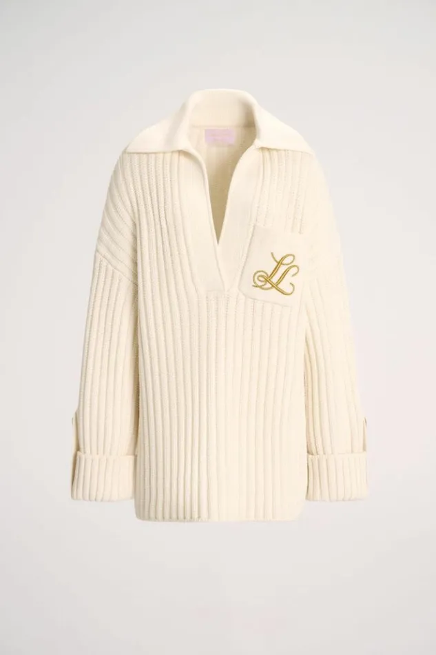 Luisa Spagnoli Knitwear Maniacale 8211 Embroidered Pullover 8211 Fashion Show Cream 8211 Women Luisa Spagnoli Knitwear Maniacale 8211 Embroidered Pullover 8211 Fashion Show Cream 8211 Women