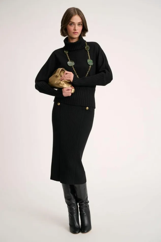 Luisa Spagnoli Knitwear Maratta 8211 Turtleneck Pullover Black 8211 Women Luisa Spagnoli Knitwear Maratta 8211 Turtleneck Pullover Black 8211 Women