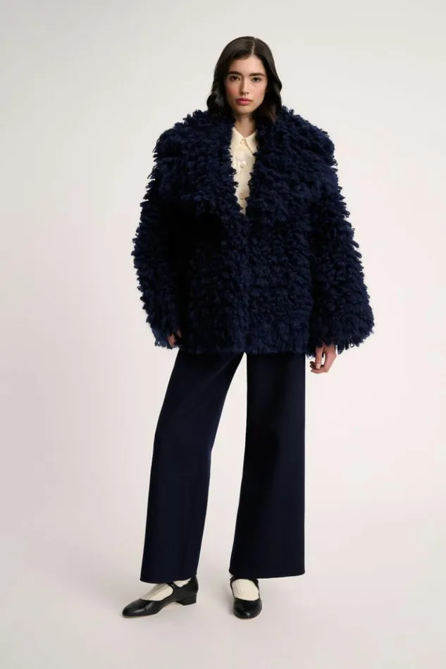 Luisa Spagnoli Outerwear Corrente 8211 Oversized Jacket 8211 Fashion Show Blue 8211 Women Luisa Spagnoli Outerwear Corrente 8211 Oversized Jacket 8211 Fashion Show Blue 8211 Women