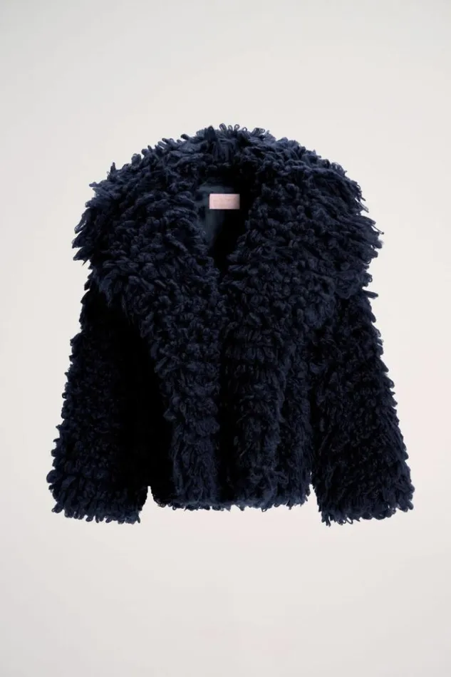 Luisa Spagnoli Outerwear Corrente 8211 Oversized Jacket 8211 Fashion Show Blue 8211 Women Luisa Spagnoli Outerwear Corrente 8211 Oversized Jacket 8211 Fashion Show Blue 8211 Women