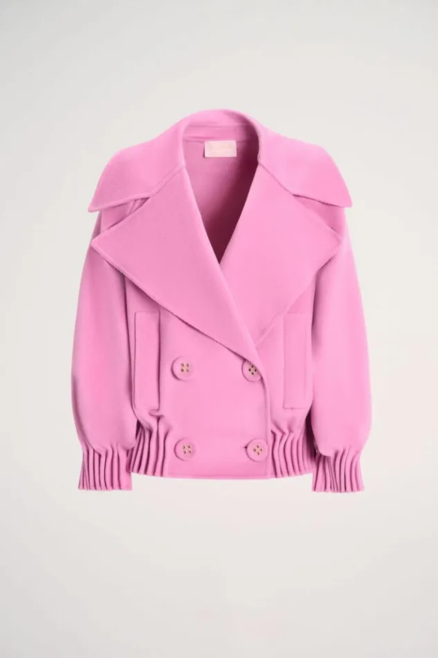 Luisa Spagnoli Outerwear Scherma 8211 RolledHem Pea Coat 8211 Fashion Show 8211 Women Luisa Spagnoli Outerwear Scherma 8211 RolledHem Pea Coat 8211 Fashion Show 8211 Women