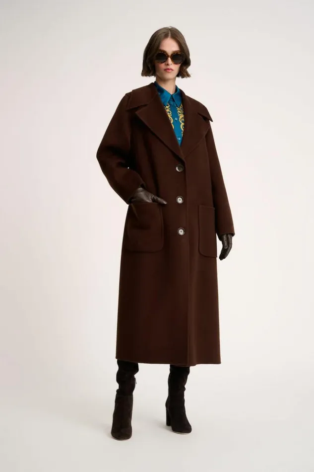 Luisa Spagnoli Outerwear Spago 8211 Long Coat Brown 8211 Women Luisa Spagnoli Outerwear Spago 8211 Long Coat Brown 8211 Women
