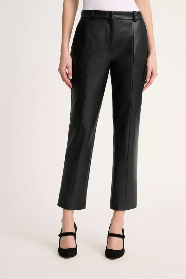 Luisa Spagnoli Pants Omonimo 8211 Cropped Leather Pants Black 8211 Women