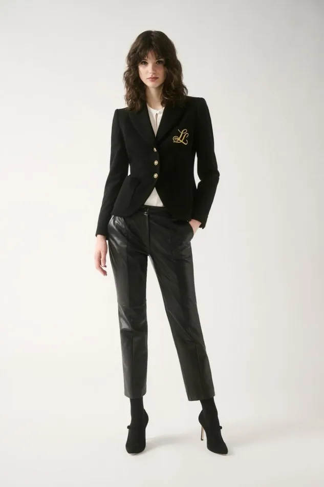 Luisa Spagnoli Pants Omonimo 8211 Cropped Leather Pants Black 8211 Women Luisa Spagnoli Pants Omonimo 8211 Cropped Leather Pants Black 8211 Women