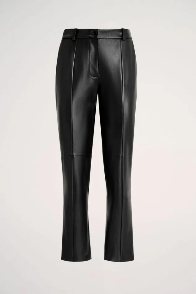 Luisa Spagnoli Pants Omonimo 8211 Cropped Leather Pants Black 8211 Women Luisa Spagnoli Pants Omonimo 8211 Cropped Leather Pants Black 8211 Women