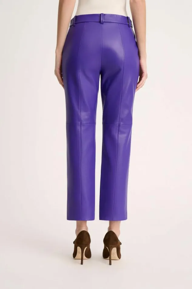 Luisa Spagnoli Pants Omonimo 8211 Cropped Leather Pants Purple 8211 Women Luisa Spagnoli Pants Omonimo 8211 Cropped Leather Pants Purple 8211 Women