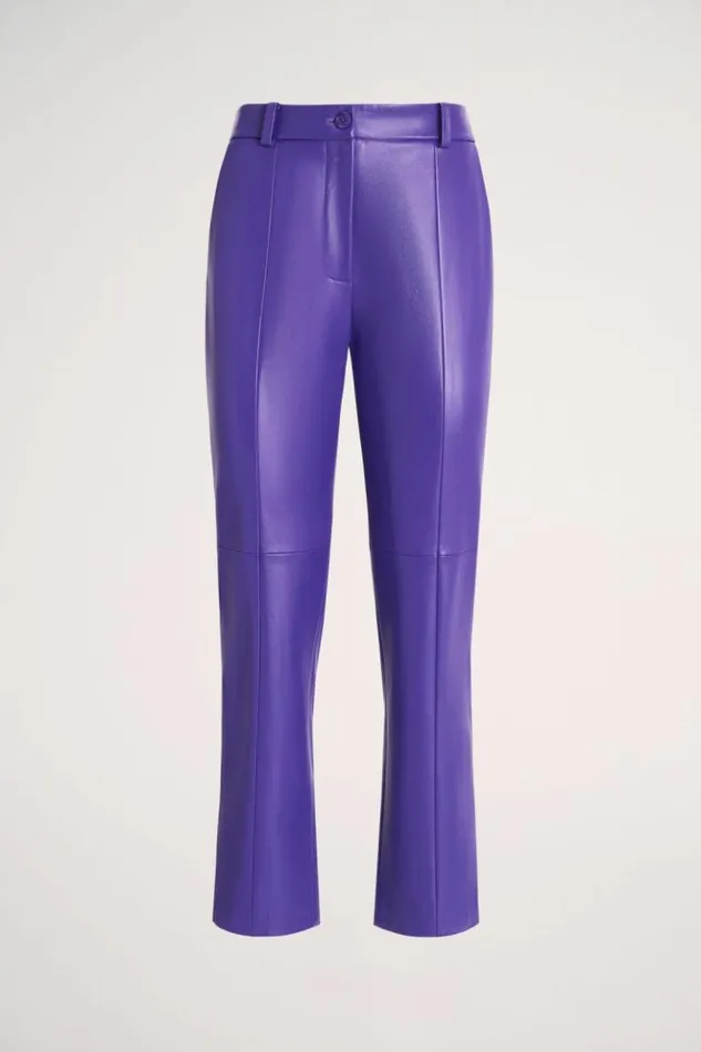 Luisa Spagnoli Pants Omonimo 8211 Cropped Leather Pants Purple 8211 Women Luisa Spagnoli Pants Omonimo 8211 Cropped Leather Pants Purple 8211 Women