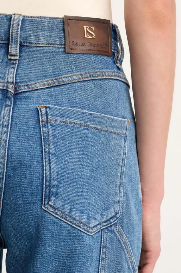 Luisa Spagnoli Pants Otis 8211 Denim Utility Pants Light Blue 8211 Women Luisa Spagnoli Pants Otis 8211 Denim Utility Pants Light Blue 8211 Women