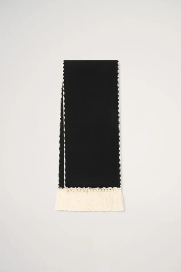 Luisa Spagnoli Scarves And Foulards Music 8211 Embroidered Scarf Blackcream 8211 Women Luisa Spagnoli Scarves And Foulards Music 8211 Embroidered Scarf Blackcream 8211 Women
