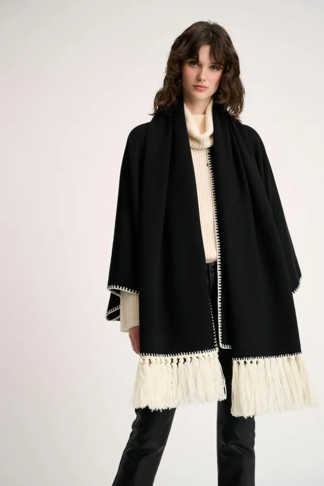 Luisa Spagnoli Scarves And Foulards Music 8211 Embroidered Scarf Blackcream 8211 Women Luisa Spagnoli Scarves And Foulards Music 8211 Embroidered Scarf Blackcream 8211 Women