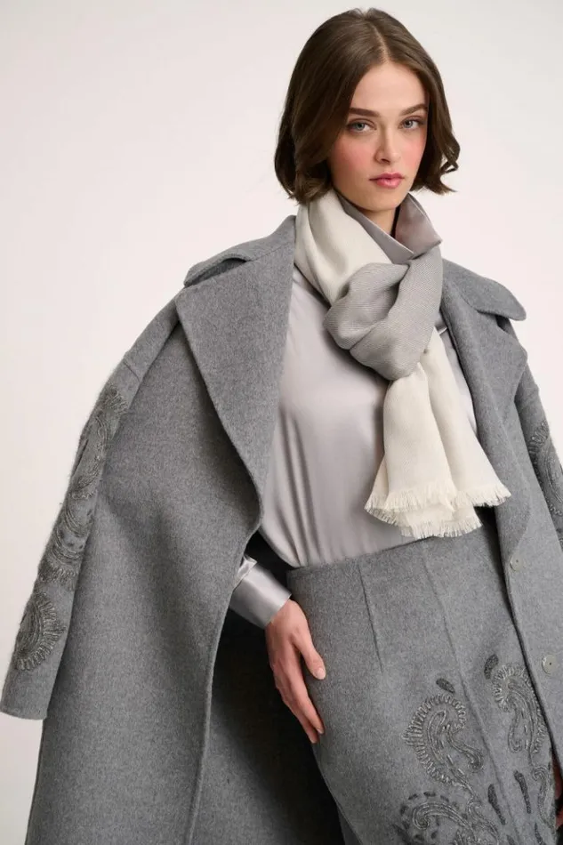 Luisa Spagnoli Scarves And Foulards Rodi 8211 Wool Blend Scarf Grey 8211 Women Luisa Spagnoli Scarves And Foulards Rodi 8211 Wool Blend Scarf Grey 8211 Women