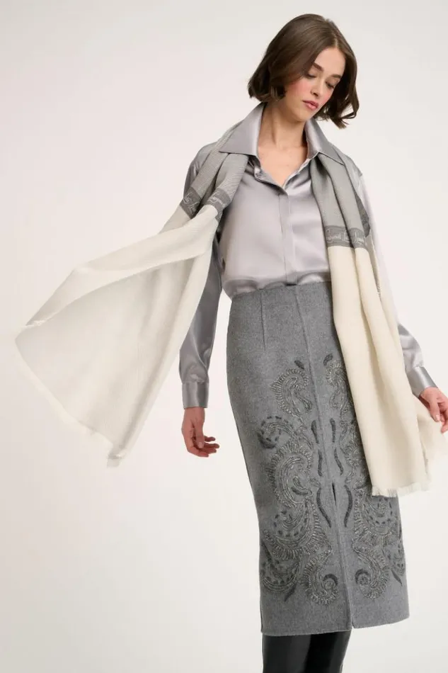 Luisa Spagnoli Scarves And Foulards Rodi 8211 Wool Blend Scarf Grey 8211 Women Luisa Spagnoli Scarves And Foulards Rodi 8211 Wool Blend Scarf Grey 8211 Women