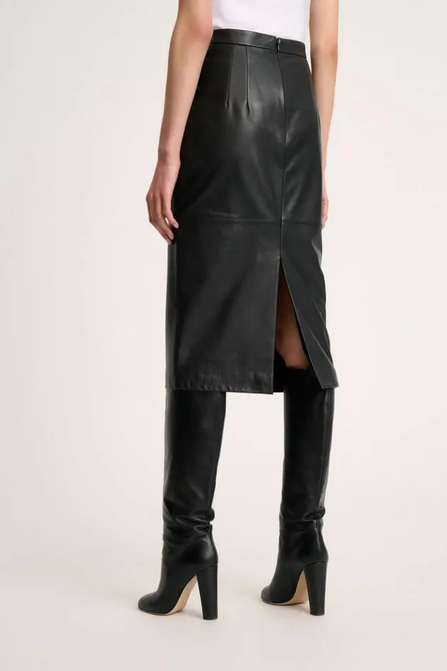 Luisa Spagnoli Skirts And Shorts Fenice 8211 Longuette Leather Skirt Black 8211 Women Luisa Spagnoli Skirts And Shorts Fenice 8211 Longuette Leather Skirt Black 8211 Women