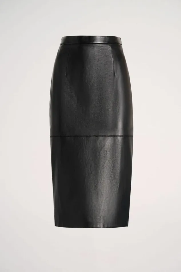Luisa Spagnoli Skirts And Shorts Fenice 8211 Longuette Leather Skirt Black 8211 Women Luisa Spagnoli Skirts And Shorts Fenice 8211 Longuette Leather Skirt Black 8211 Women
