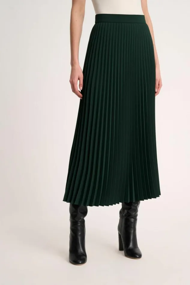 Luisa Spagnoli Skirts And Shorts Filetto 8211 Pleated Skirt Bottlegreen 8211 Women
