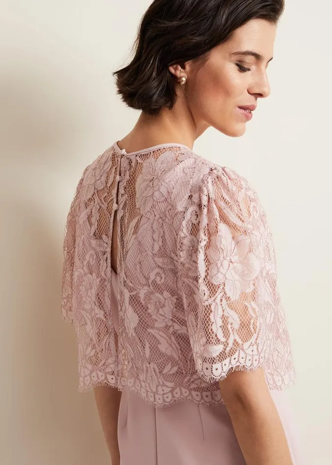 Lynette Lace Double Layer Dress Pale Pink Women Phase Eight Dresses
