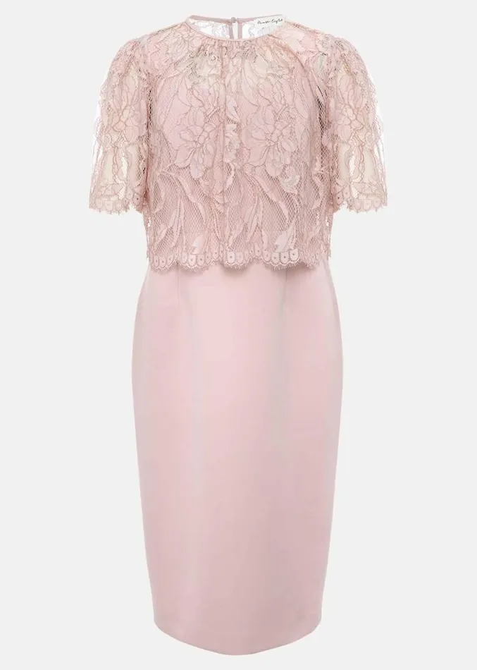 Lynette Lace Double Layer Dress Pale Pink Women Phase Eight Dresses