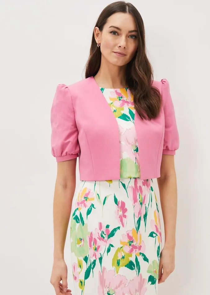 Mabel Puff Sleeve Jacket Candy Pink Women Phase Eight Jackets