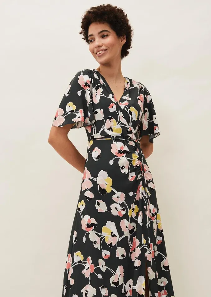 Malala Floral Midi Dress Green Multi Women Phase Eight Dresses