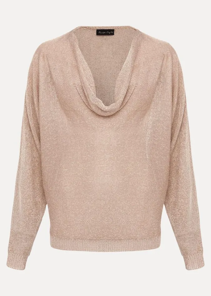 Malti Metallic Cowl Neck Knit Rose Gold Women Phase Eight Knitwear