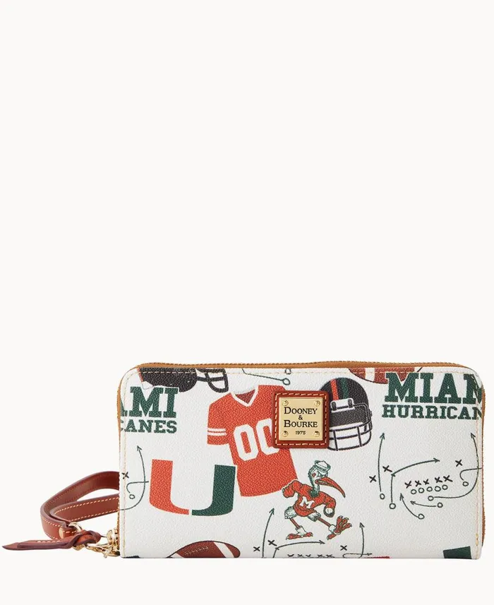 ManWoman Collegiate University Of Miami Large Zip Around Wristlet Miami Dooney and Bourke Wallets ManWoman Collegiate University Of Miami Large Zip Around Wristlet Miami Dooney and Bourke Wallets