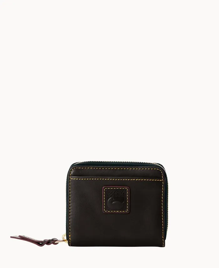 ManWoman Florentine Small Zip Around Wallet Black Black Dooney and Bourke Wallets