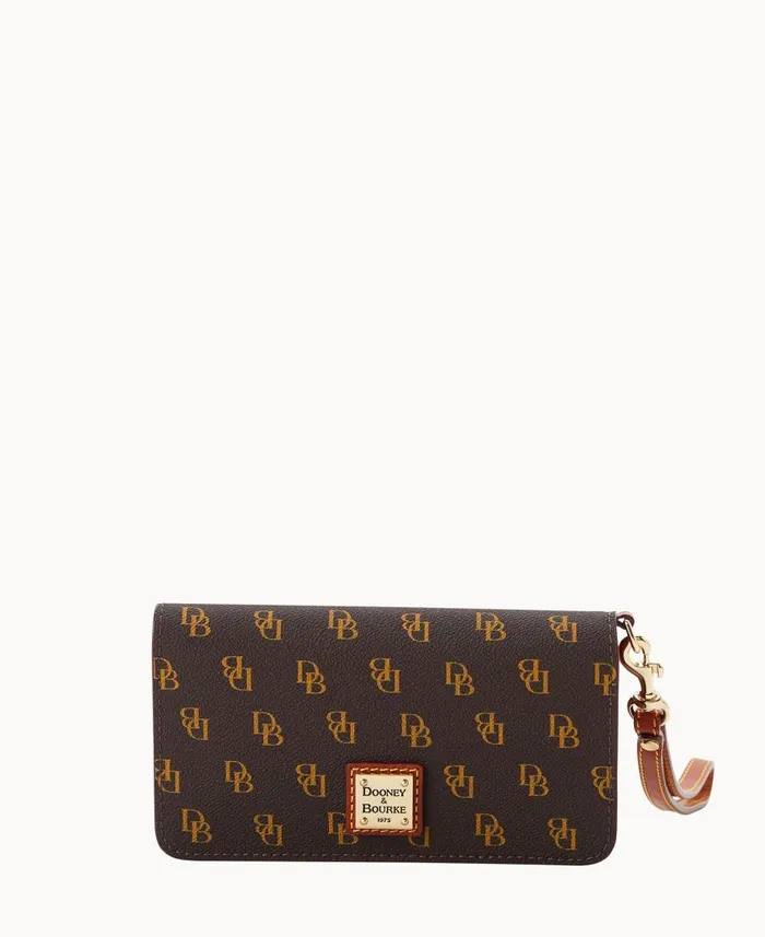 ManWoman Gretta Fey Phone Wristlet Brown Tmoro Dooney and Bourke Wallets
