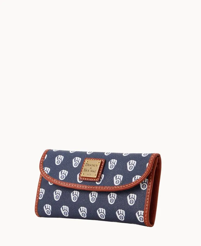 ManWoman MLB Brewers Continental Clutch Brewers Dooney and Bourke Wallets ManWoman MLB Brewers Continental Clutch Brewers Dooney and Bourke Wallets