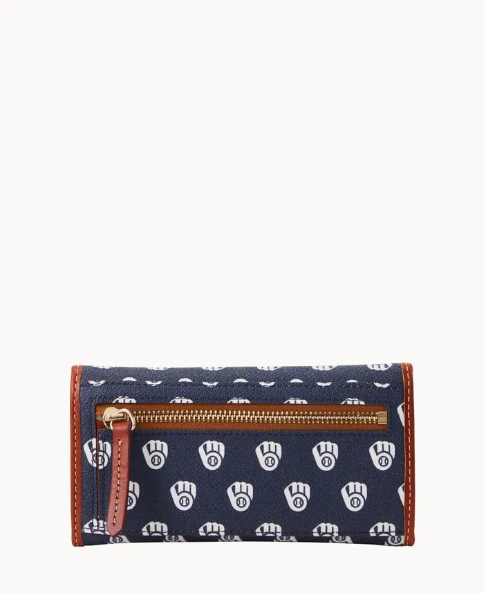 ManWoman MLB Brewers Continental Clutch Brewers Dooney and Bourke Wallets ManWoman MLB Brewers Continental Clutch Brewers Dooney and Bourke Wallets