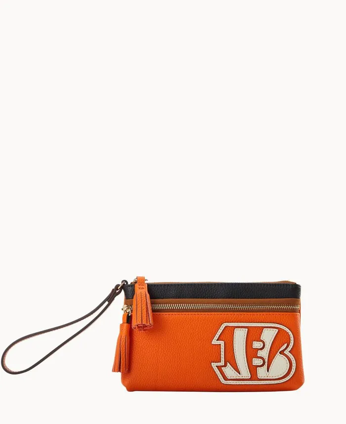 ManWoman NFL Bengals Double Zip Wristlet Bengals Dooney and Bourke Wallets