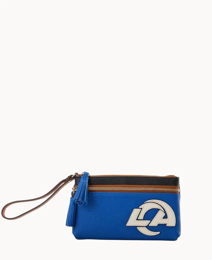ManWoman NFL Rams Double Zip Wristlet Rams Dooney and Bourke Wallets