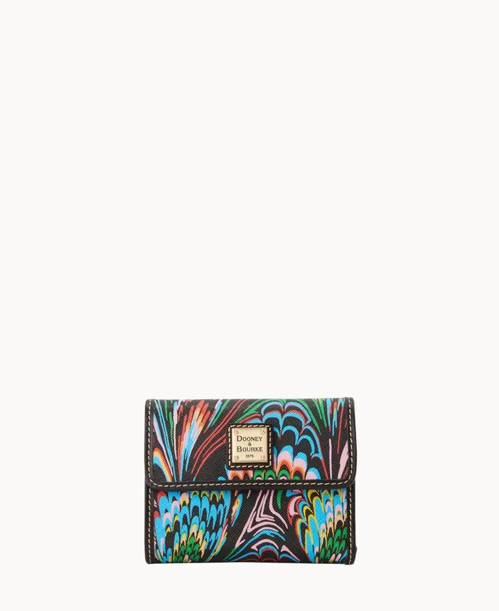 ManWoman Plumes Small Flap Wallet Black Dooney and Bourke Wallets