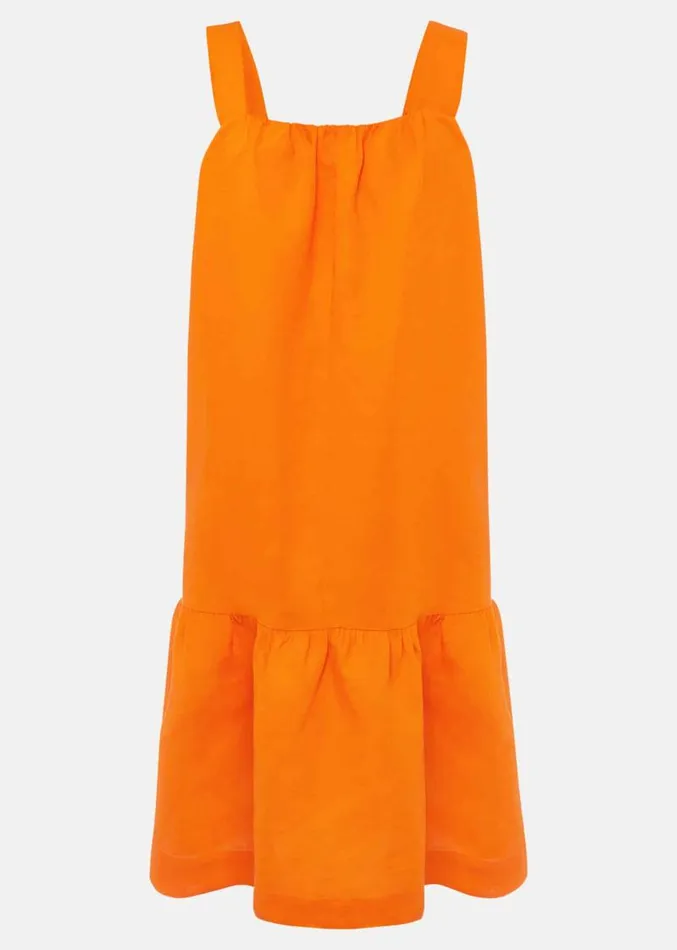 Mandy Linen Swing Dress Orange Women Phase Eight Dresses